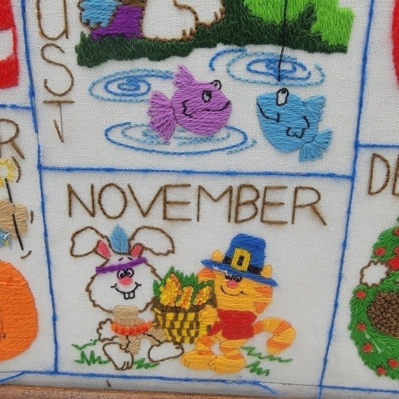 Vintage dimensions crewel needlepoint monthly calendar - Picture 9 of 14
